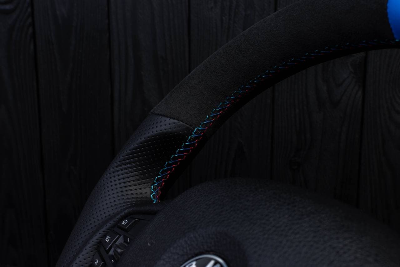 Steering wheel BMW F3X F2X SPORTLINE Napa/Perforated leather/Blue stripe - Image 8
