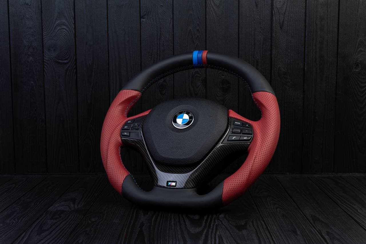 Steering wheel BMW F3X F2X SPORTLINE Carbon fiber/Napa/Perforated leather/M stripe - Image 4