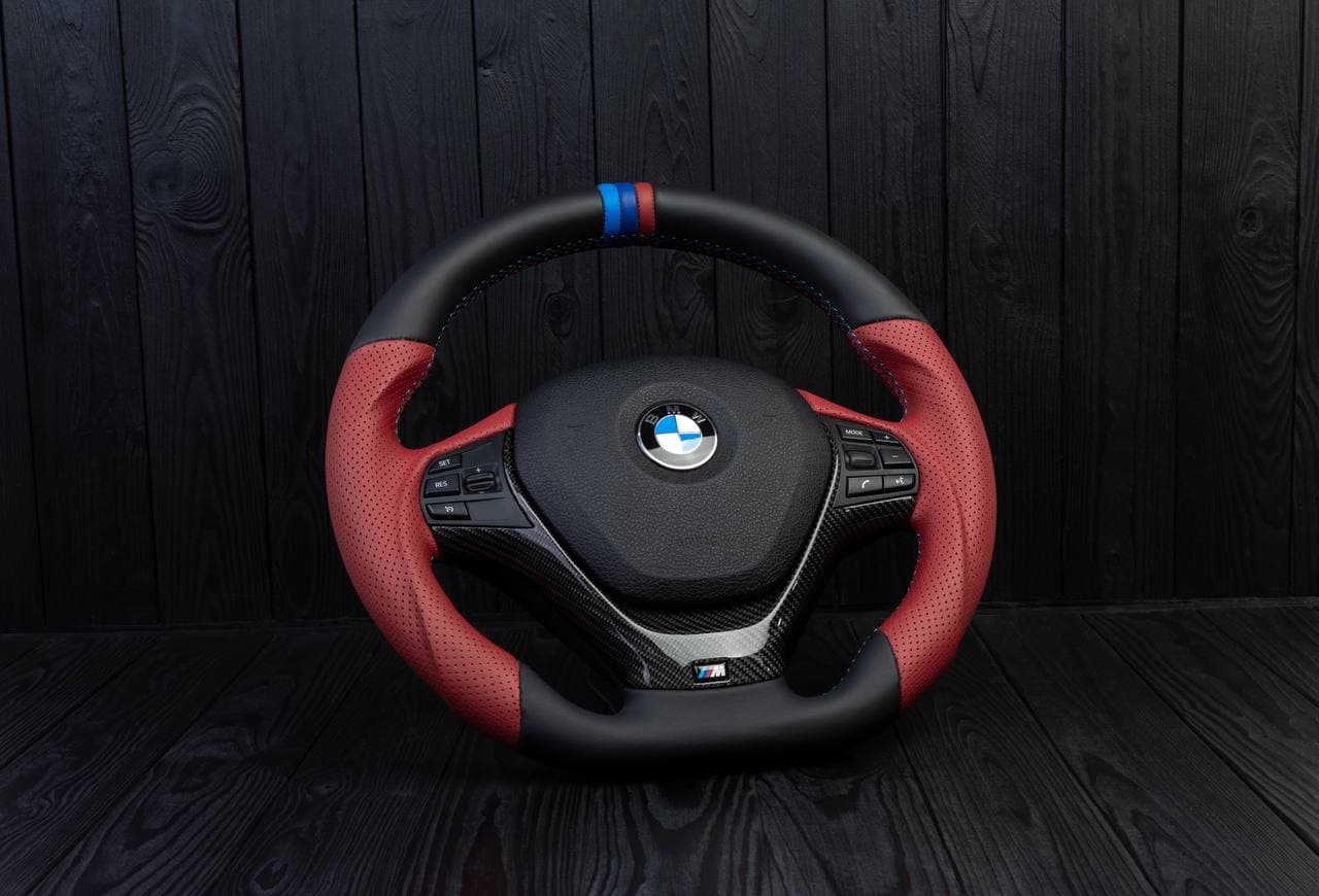 Steering wheel BMW F3X F2X SPORTLINE Carbon fiber/Napa/Perforated leather/M stripe - Image 3