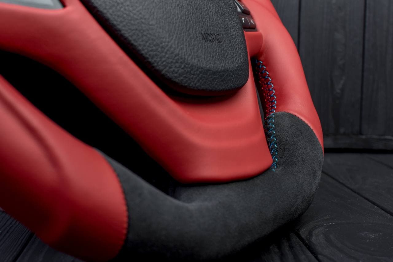 Steering wheel BMW F3X F2X SPORTLINE Alcantara/Napa/Red stripe - Image 7
