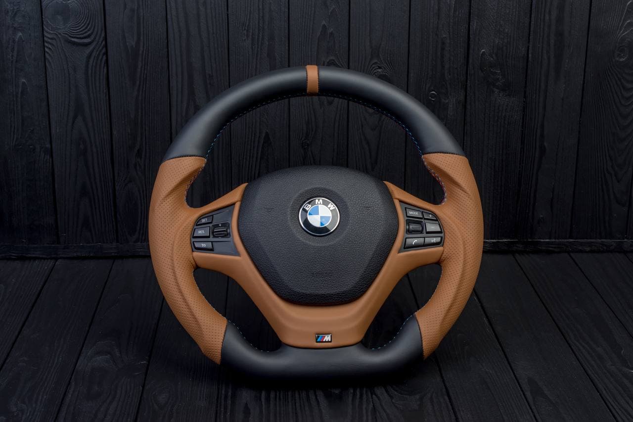 Steering wheel BMW F3X F2X SPORTLINE Napa/Perforated leather/Brown stripe