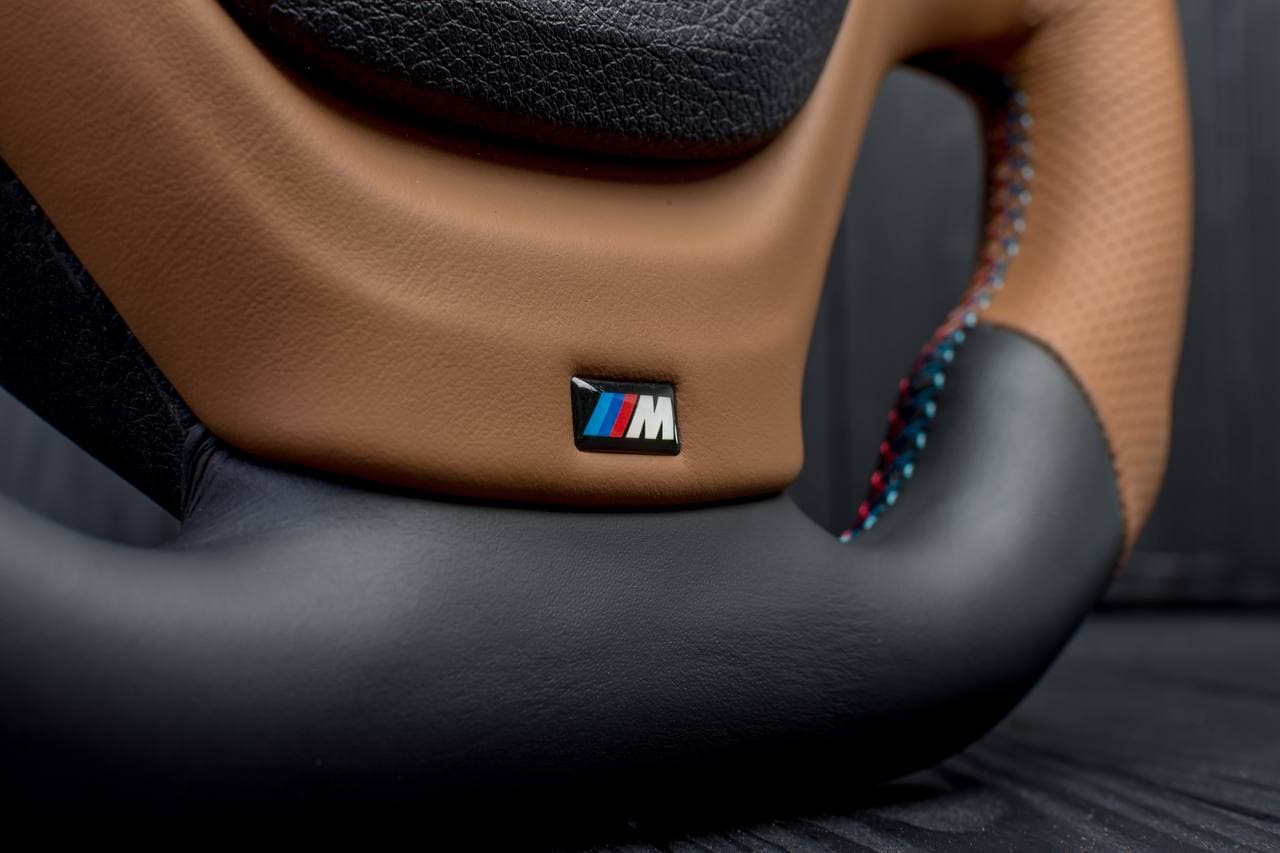 Steering wheel BMW F3X F2X SPORTLINE Napa/Perforated leather/Brown stripe - Image 6
