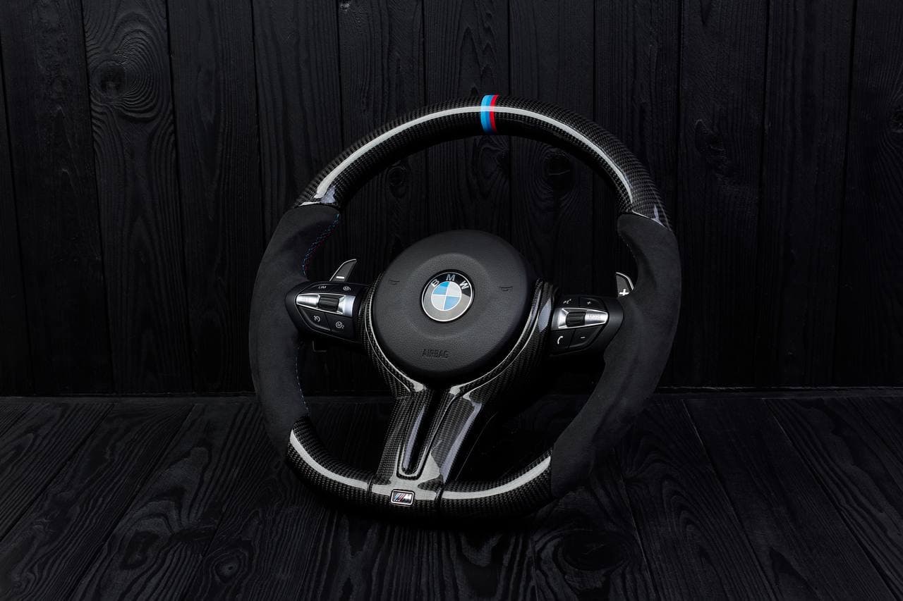 Steering wheel BMW 2011-2016 F10 5/6/7 SERIES Carbon fiber/Alcantara/M Stripe.LESS AIR BAG/paddles/buttons - Image 6