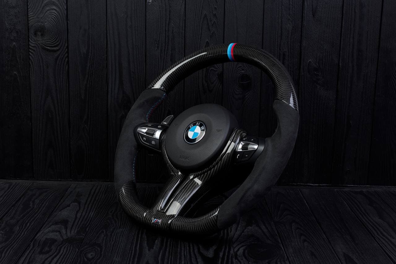 Steering wheel BMW 2011-2016 F10 5/6/7 SERIES Carbon fiber/Alcantara/M Stripe.LESS AIR BAG/paddles/buttons - Image 5