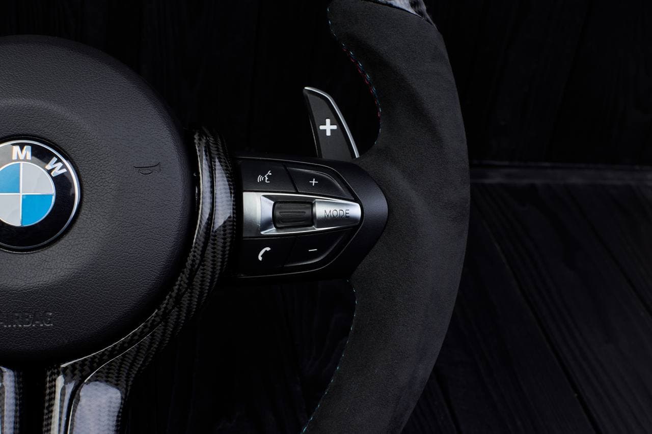 Steering wheel BMW 2011-2016 F10 5/6/7 SERIES Carbon fiber/Alcantara/M Stripe.LESS AIR BAG/paddles/buttons - Image 14
