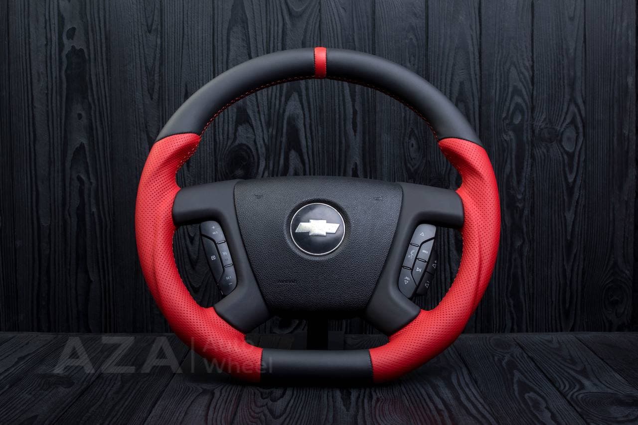 Steering wheel GM SILVERADO, SIERRA, ESCALADE, 2007-2014 Napa/Perforated leather/Red stripe