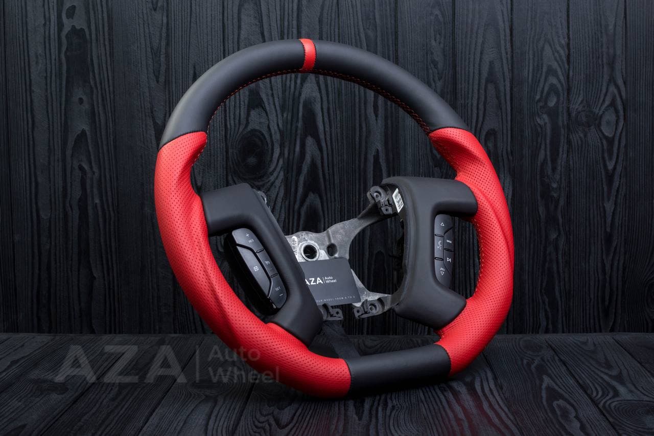 Steering wheel GM SILVERADO, SIERRA, ESCALADE, 2007-2014 Napa/Perforated leather/Red stripe - Image 6