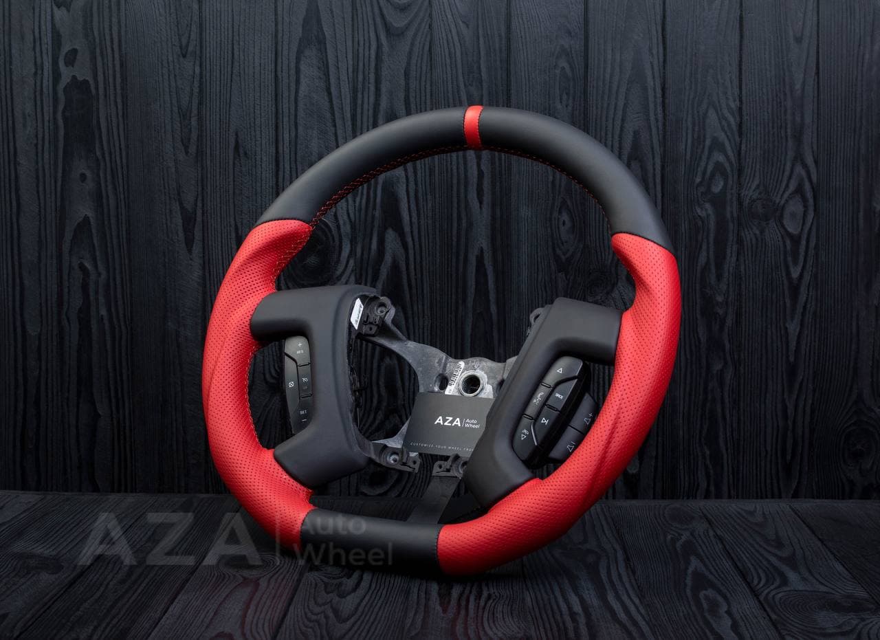 Steering wheel GM SILVERADO, SIERRA, ESCALADE, 2007-2014 Napa/Perforated leather/Red stripe - Image 5