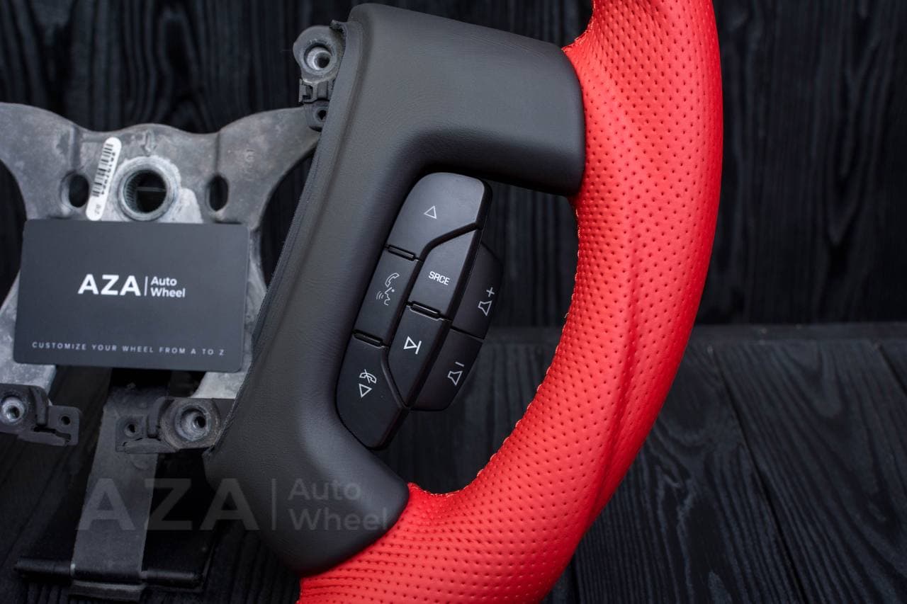 Steering wheel GM SILVERADO, SIERRA, ESCALADE, 2007-2014 Napa/Perforated leather/Red stripe - Image 14