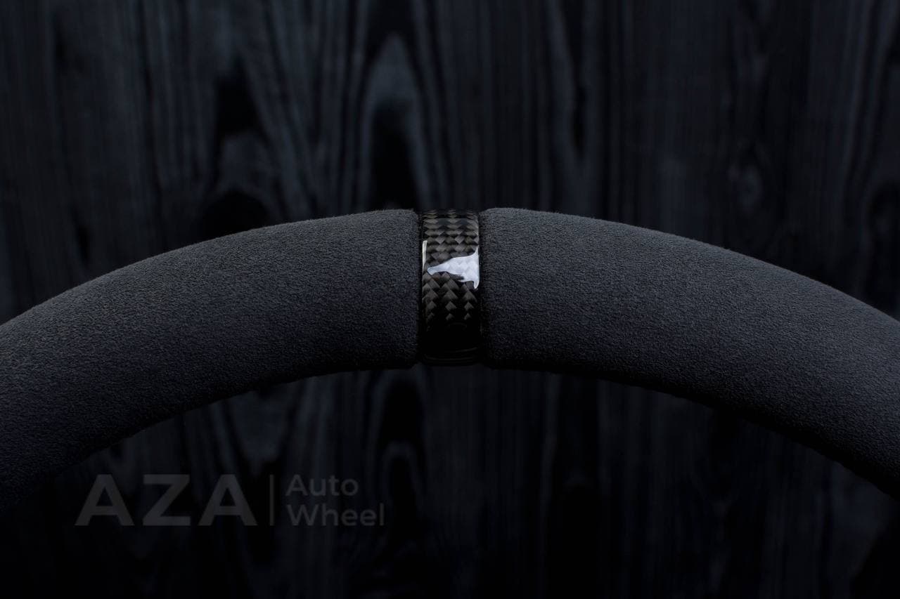 Steering wheel GM Silverado, Sierra, Escalade, Yukon, S10, Blazer, Tahoe, Suburban (1998-2002) Carbon fiber/Alcantara/Carbon ring - Image 16