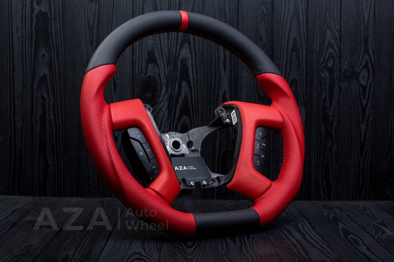 Steering wheel GM, Silverado, Sierra, Escalade (2007-2014) Napa/Perforated leather/Red stripe - Image 6