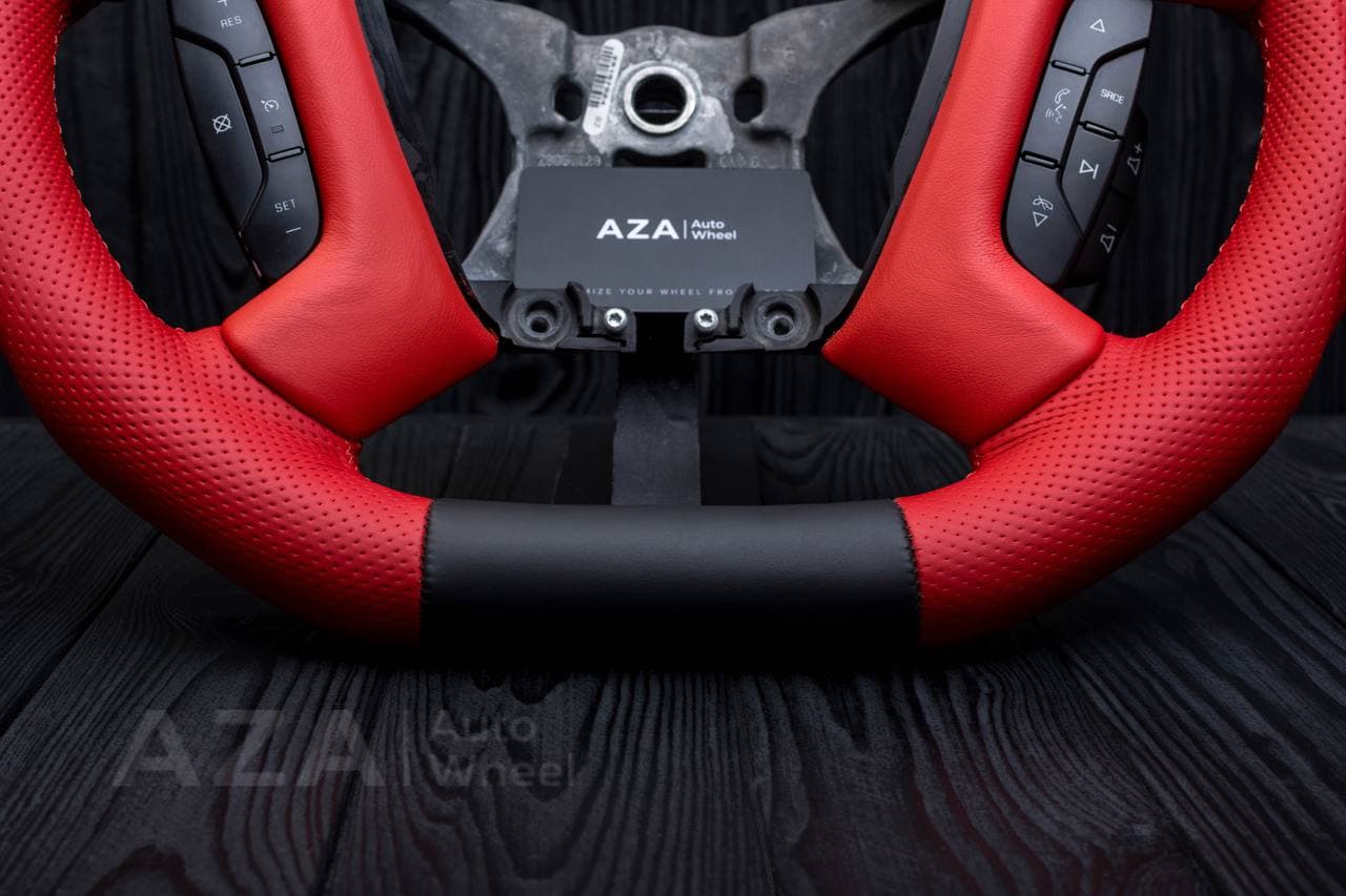 Steering wheel GM, Silverado, Sierra, Escalade (2007-2014) Napa/Perforated leather/Red stripe - Image 12