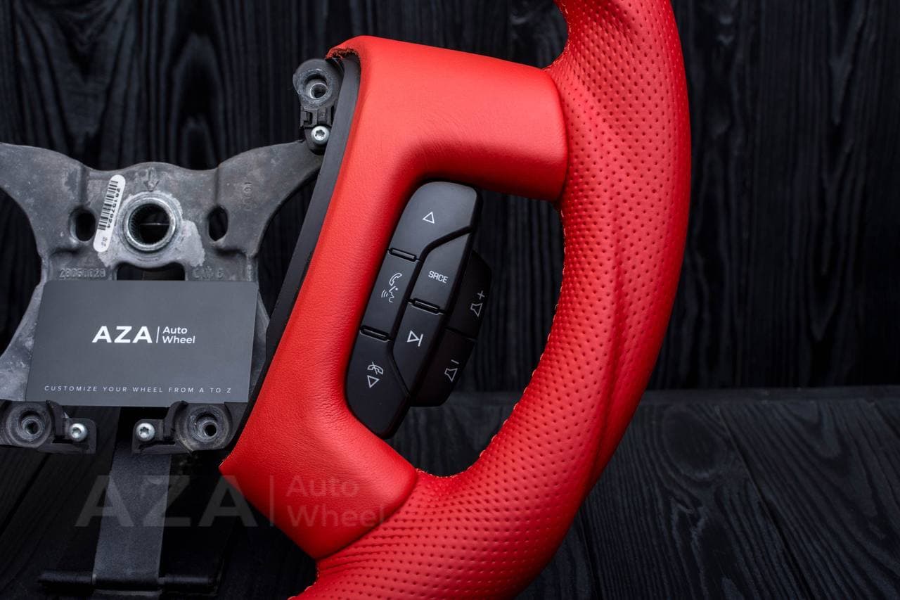 Steering wheel GM, Silverado, Sierra, Escalade (2007-2014) Napa/Perforated leather/Red stripe - Image 11