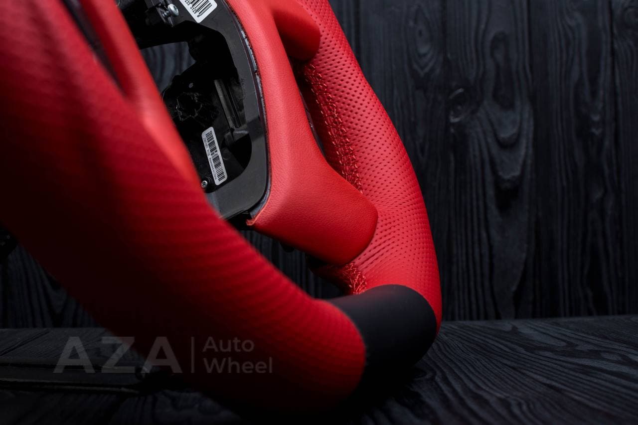 Steering wheel GM, Silverado, Sierra, Escalade (2007-2014) Napa/Perforated leather/Red stripe - Image 10