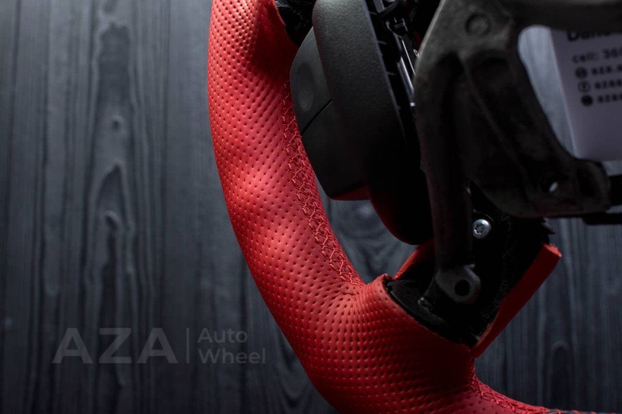 Steering wheel GM, Silverado, Sierra, Escalade (2007-2014) Napa/Perforated leather/Red stripe - Image 8