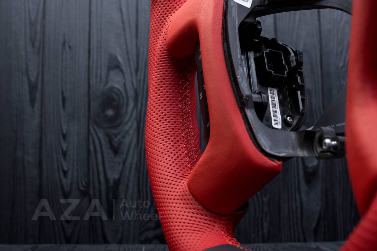 Steering wheel GM, Silverado, Sierra, Escalade (2007-2014) Napa/Perforated leather/Red stripe - Image 7