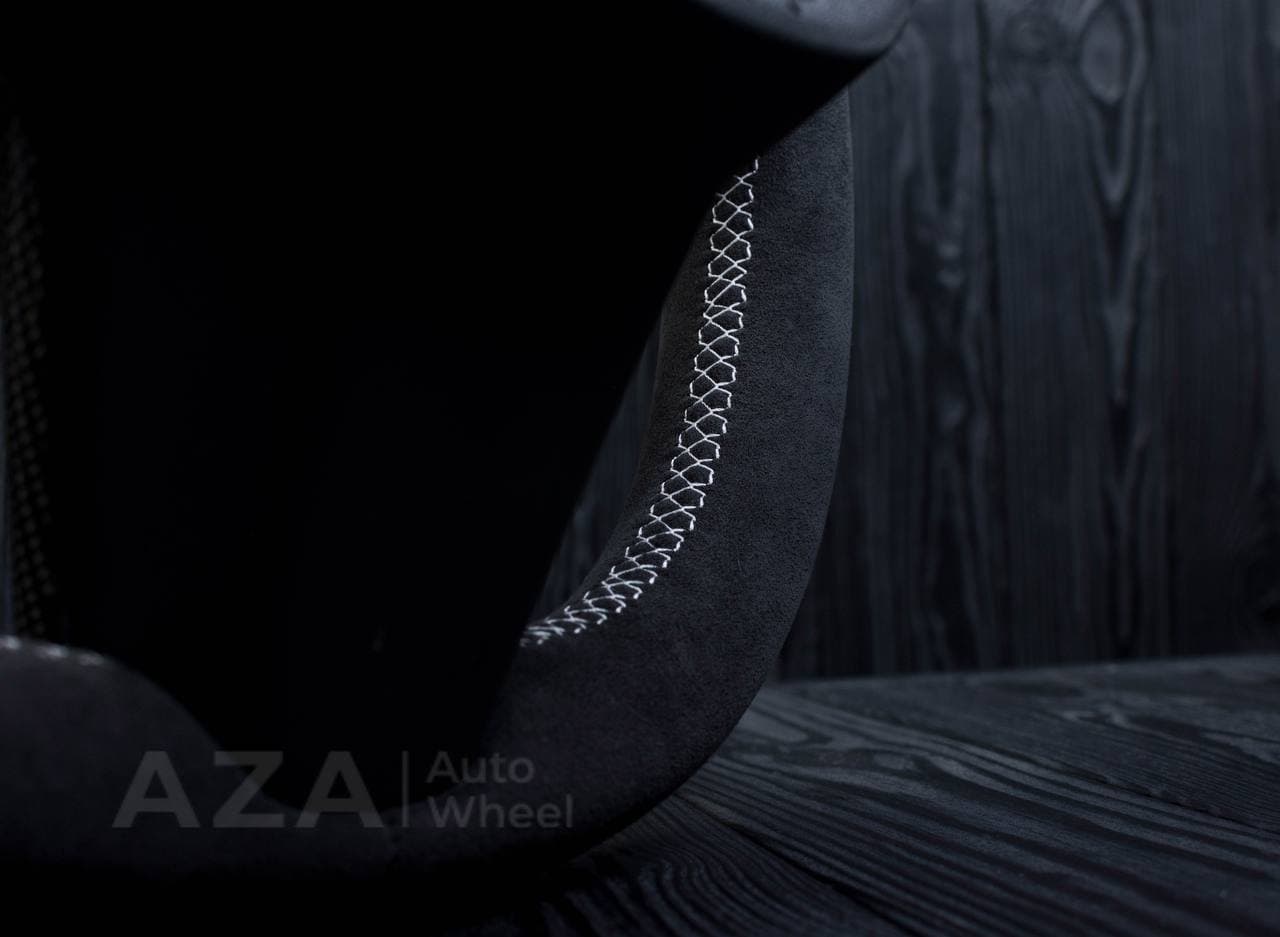 Steering wheel Tesla Model 3/Y Carbon fiber/Alcantara/White stripe - Image 14