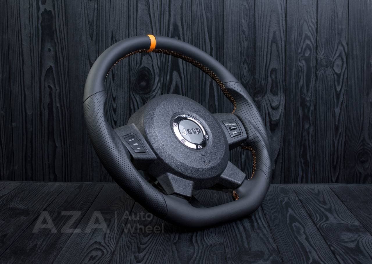 Steering wheel 2005-2010 Jeep Grand Cherokee SRT-8 Napa/Perforated leather/Yellow stripe - Image 6