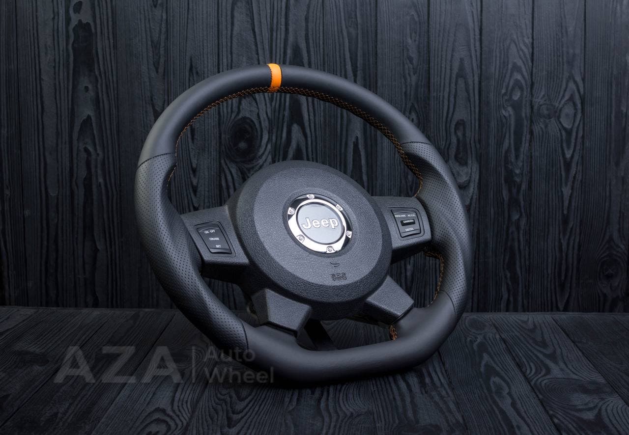 Steering wheel 2005-2010 Jeep Grand Cherokee SRT-8 Napa/Perforated leather/Yellow stripe - Image 5