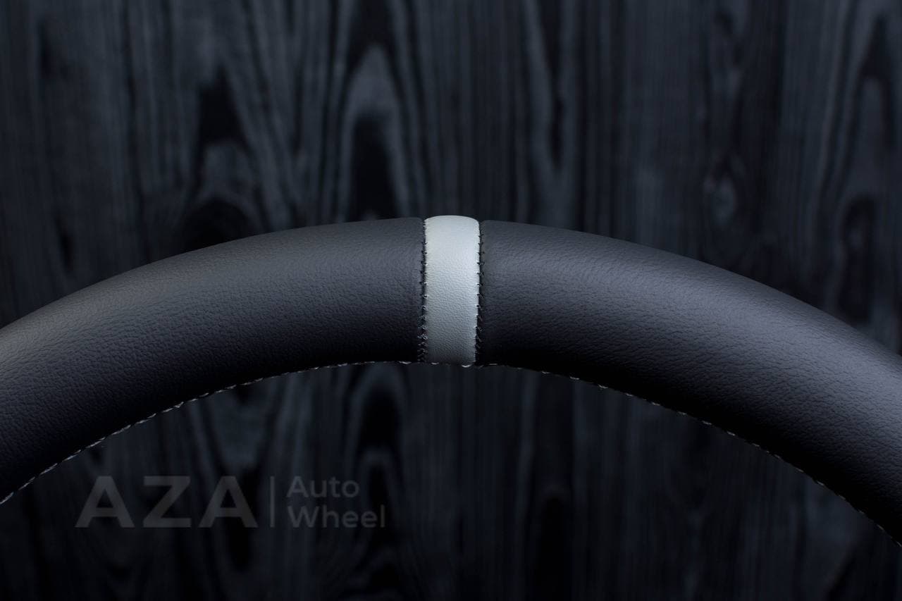 Steering wheel GM Silverado, Sierra, Escalade, Yukon, S10, Blazer, Tahoe, Suburban (1998-2002) Napa/Perforated leather/Grey stripe - Image 14