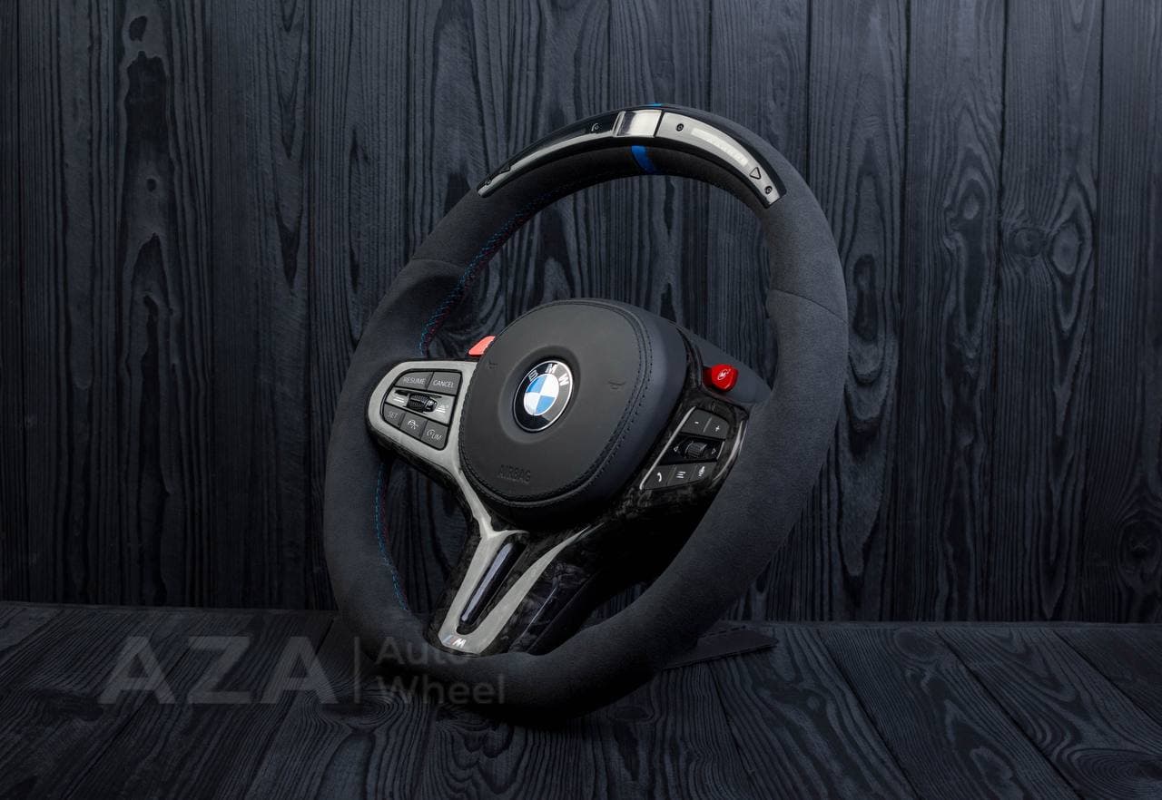 Custom Steering wheel 2017+ BMW F90 M5 G80 M3 M4 M8 X5M X6M X3M X4M Non Heated Alcantara/Forged carbon trims/Led screen - Image 6