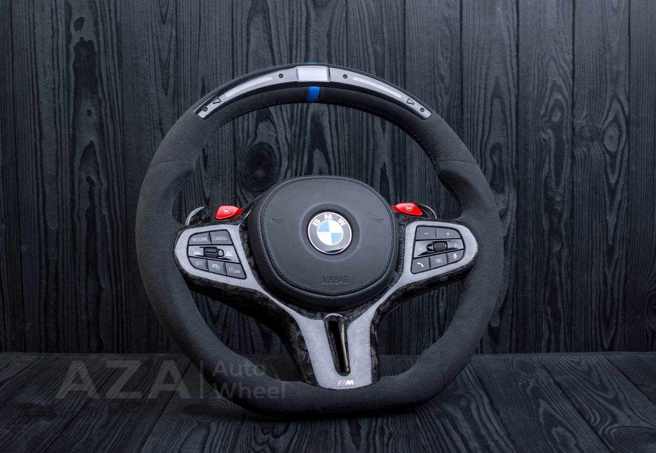 Custom Steering wheel 2017+ BMW F90 M5 G80 M3 M4 M8 X5M X6M X3M X4M Non Heated Alcantara/Forged carbon trims/Led screen - Image 3