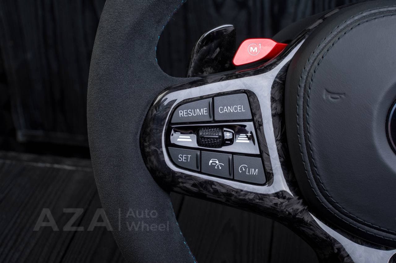 Custom Steering wheel 2017+ BMW F90 M5 G80 M3 M4 M8 X5M X6M X3M X4M Non Heated Alcantara/Forged carbon trims/Led screen - Image 12
