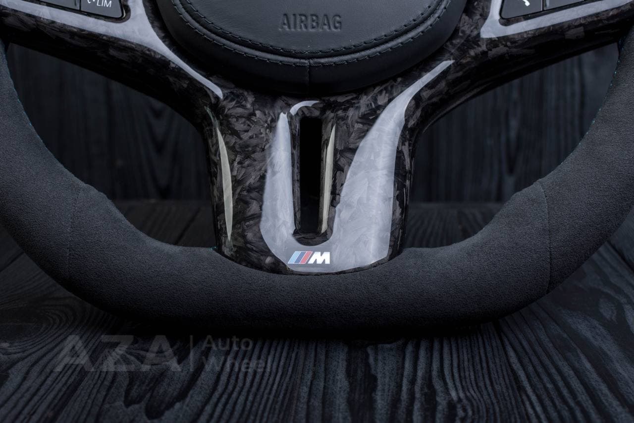 Custom Steering wheel 2017+ BMW F90 M5 G80 M3 M4 M8 X5M X6M X3M X4M Non Heated Alcantara/Forged carbon trims/Led screen - Image 10