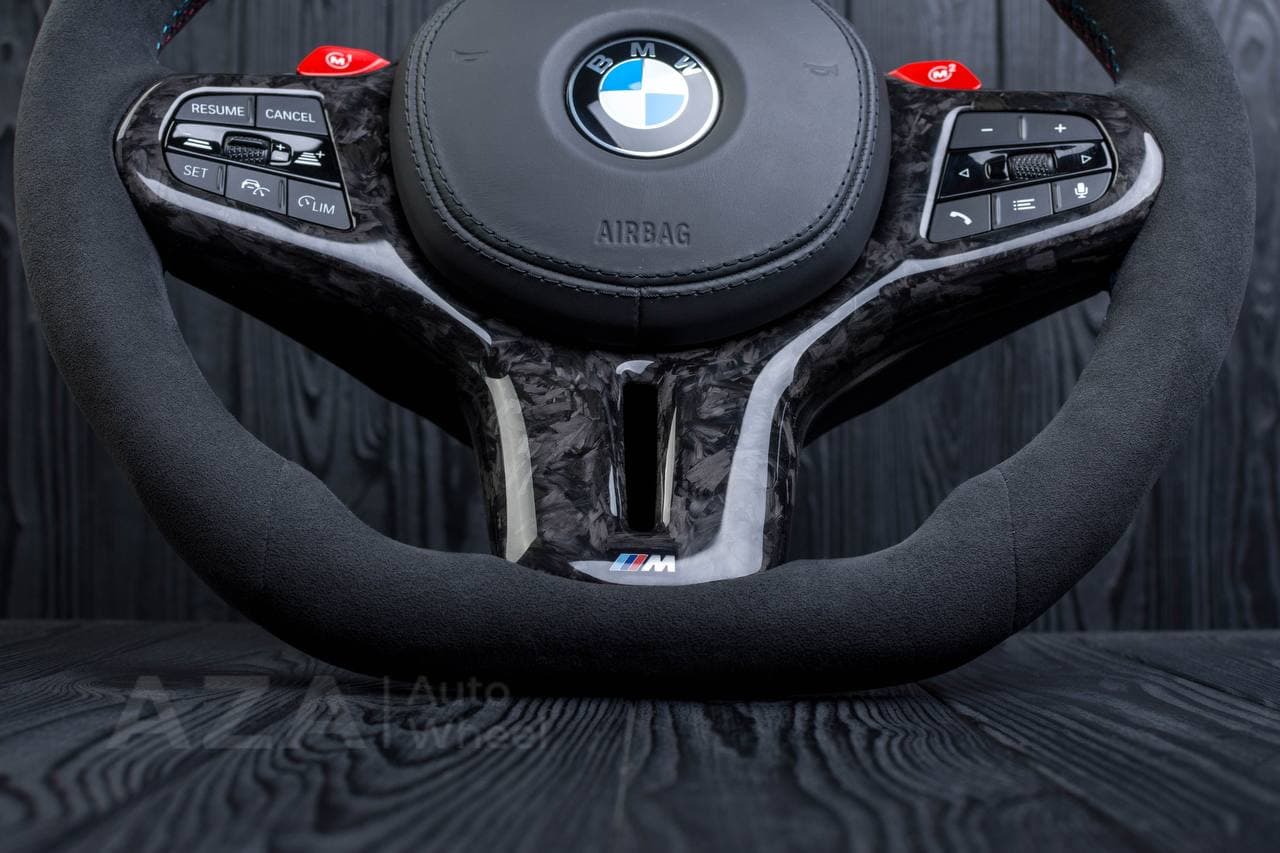 Custom Steering wheel 2017+ BMW F90 M5 G80 M3 M4 M8 X5M X6M X3M X4M Non Heated Alcantara/Forged carbon trims/Led screen - Image 9