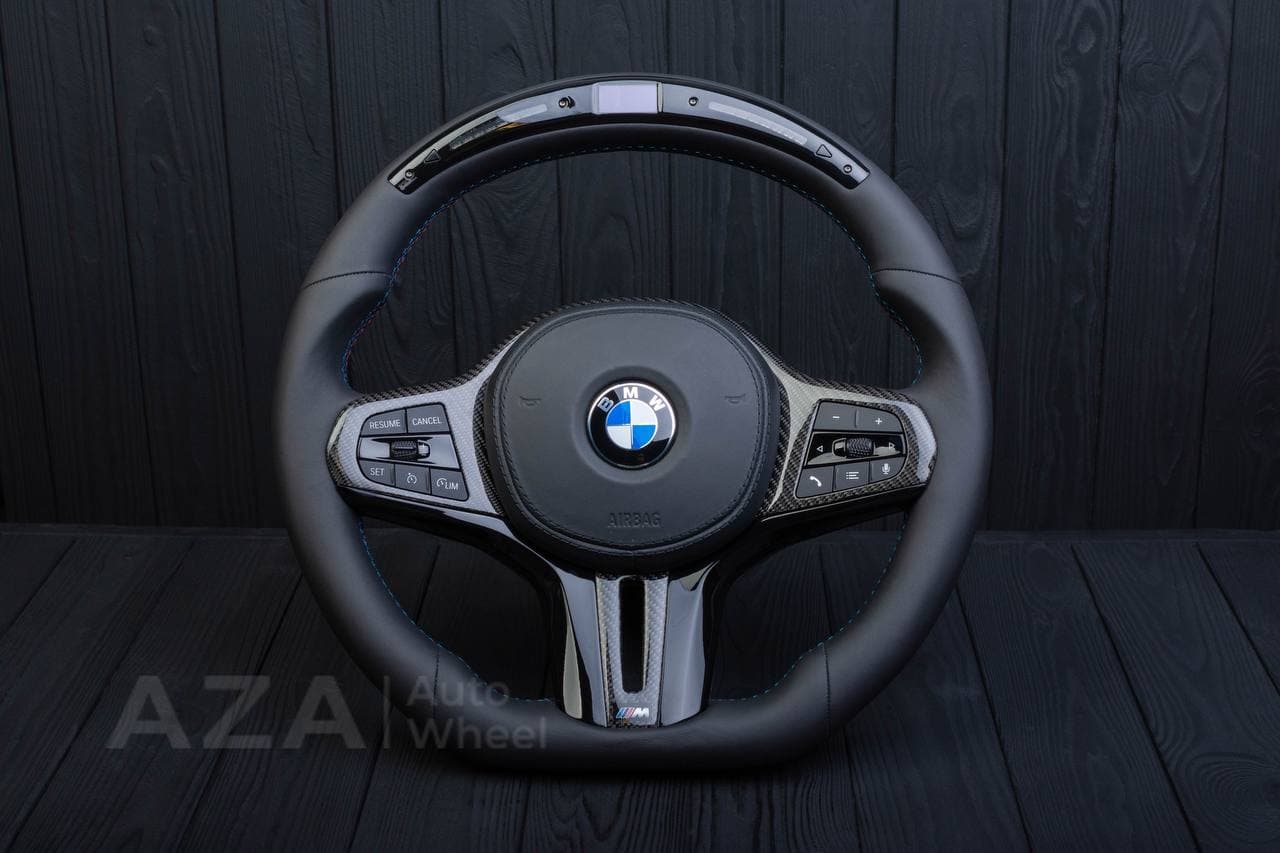 Steering wheel BMW G20 3 SERIES /G30 5 SERIES /G05 X5 / G07 X7 / G15 8 SERIES/ G11 G12 7 SERIES Carbon trims/Napa/Led screen