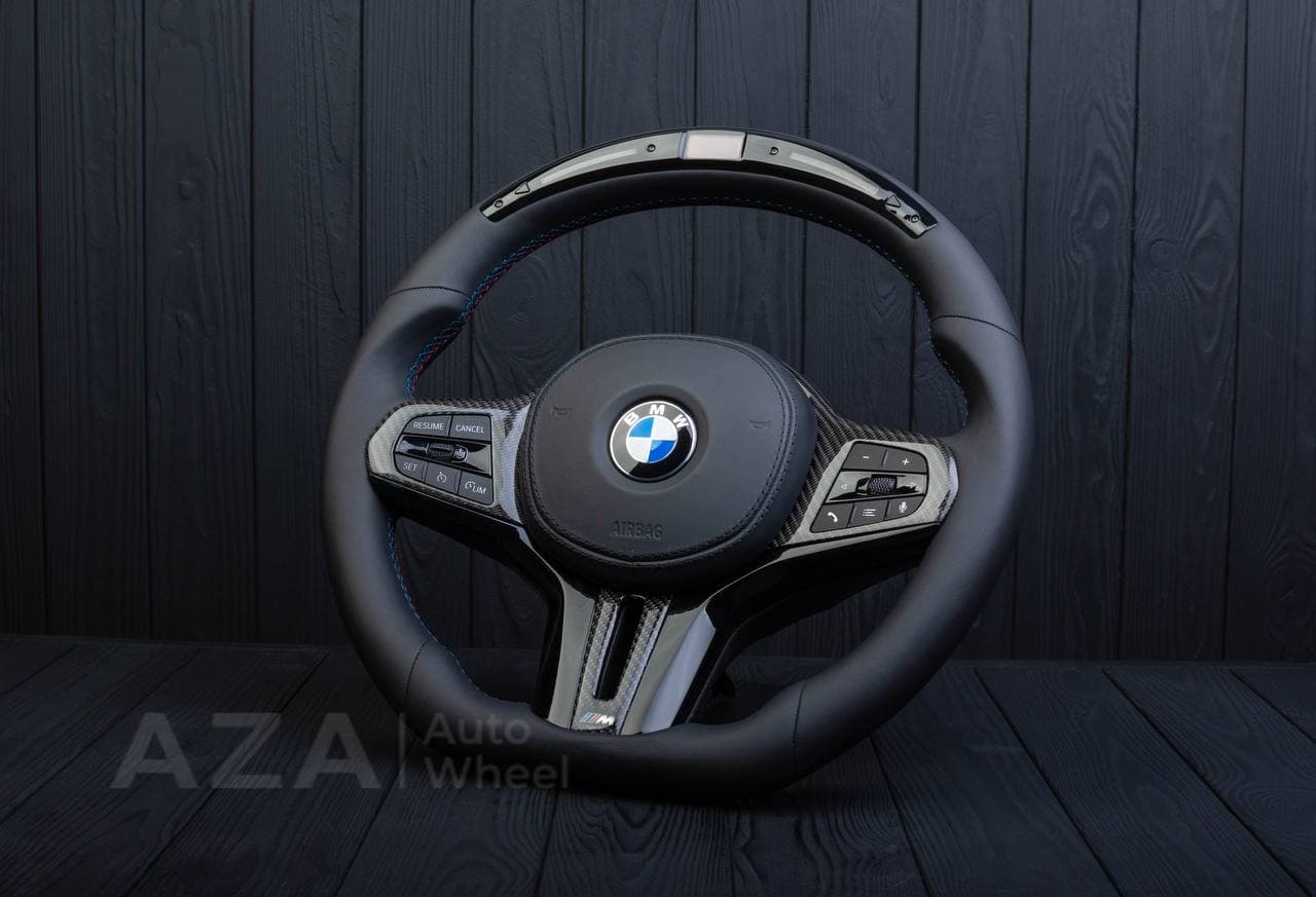 Steering wheel BMW G20 3 SERIES /G30 5 SERIES /G05 X5 / G07 X7 / G15 8 SERIES/ G11 G12 7 SERIES Carbon trims/Napa/Led screen - Image 4