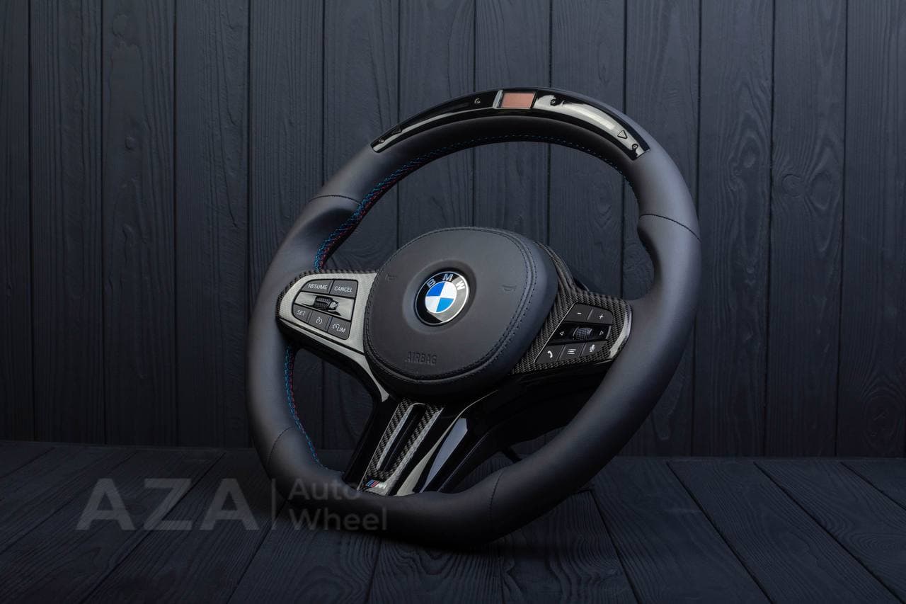 Steering wheel BMW G20 3 SERIES /G30 5 SERIES /G05 X5 / G07 X7 / G15 8 SERIES/ G11 G12 7 SERIES Carbon trims/Napa/Led screen - Image 5