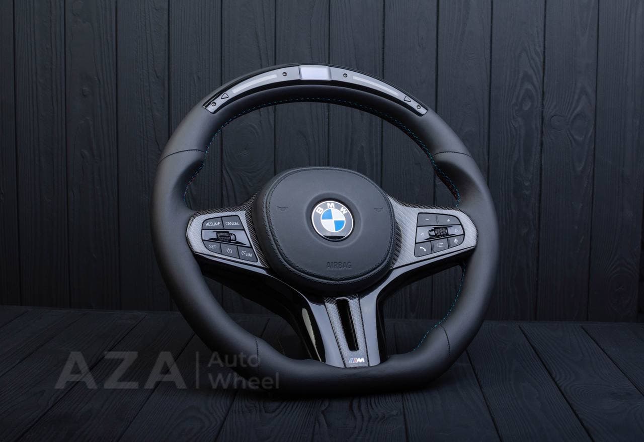 Steering wheel BMW G20 3 SERIES /G30 5 SERIES /G05 X5 / G07 X7 / G15 8 SERIES/ G11 G12 7 SERIES Carbon trims/Napa/Led screen - Image 3