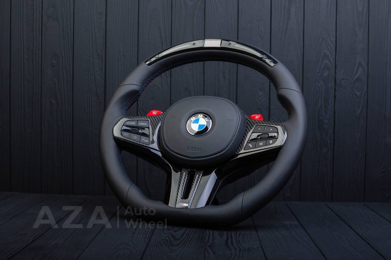 Custom Steering wheel 2017+ BMW F90 M5 G80 M3 M4 M8 X5M X6M X3M X4M Non Heated Napa/Led screen - Image 4