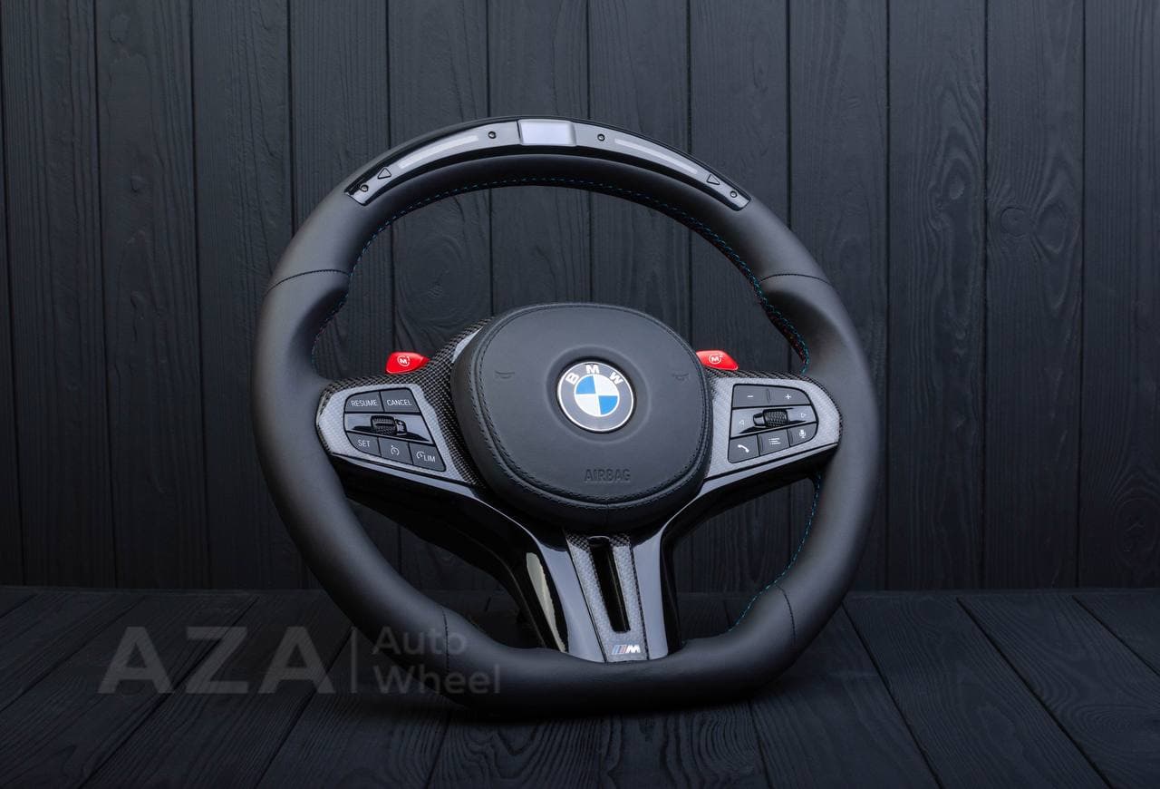 Custom Steering wheel 2017+ BMW F90 M5 G80 M3 M4 M8 X5M X6M X3M X4M Non Heated Napa/Led screen - Image 3