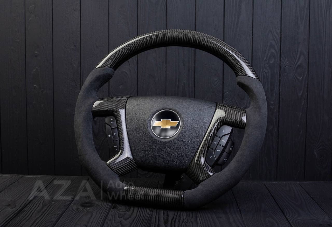 Steering wheel GM SILVERADO, SIERRA, ESCALADE, 2007-2014 Carbon fiber/Alcantara - Image 4