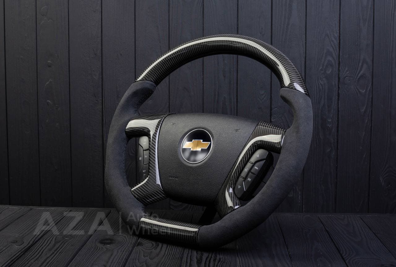 Steering wheel GM SILVERADO, SIERRA, ESCALADE, 2007-2014 Carbon fiber/Alcantara - Image 5