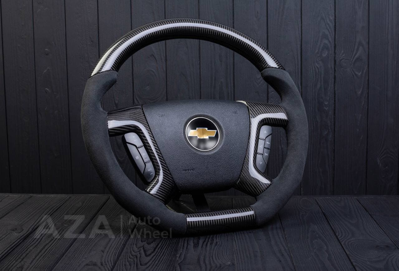 Steering wheel GM SILVERADO, SIERRA, ESCALADE, 2007-2014 Carbon fiber/Alcantara - Image 3