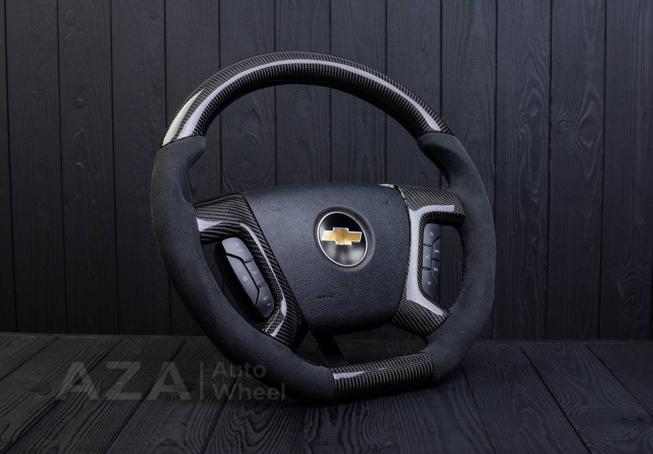 Steering wheel GM SILVERADO, SIERRA, ESCALADE, 2007-2014 Carbon fiber/Alcantara - Image 6