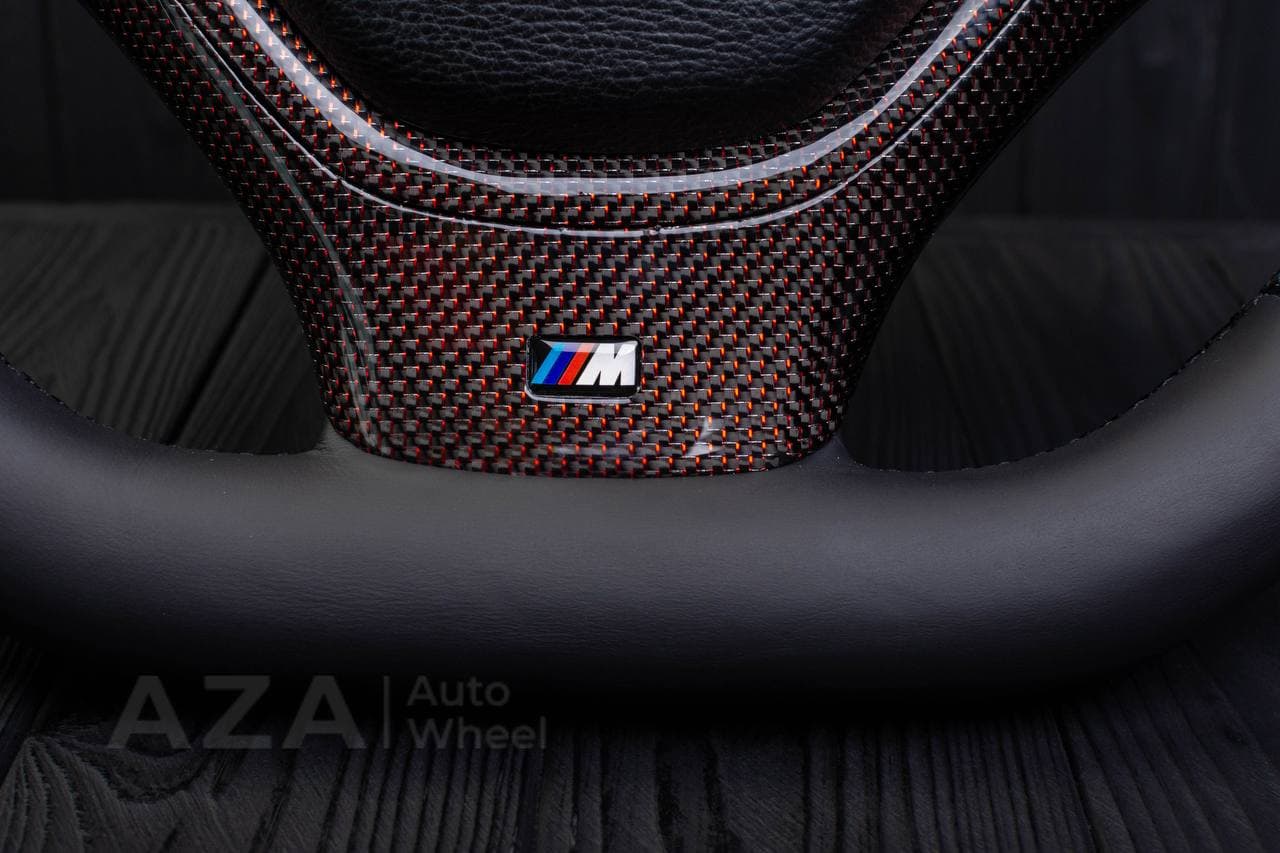 Steering wheel BMW X5/X6 Maroon carbon fiber/Napa/Perforated leather - Image 12