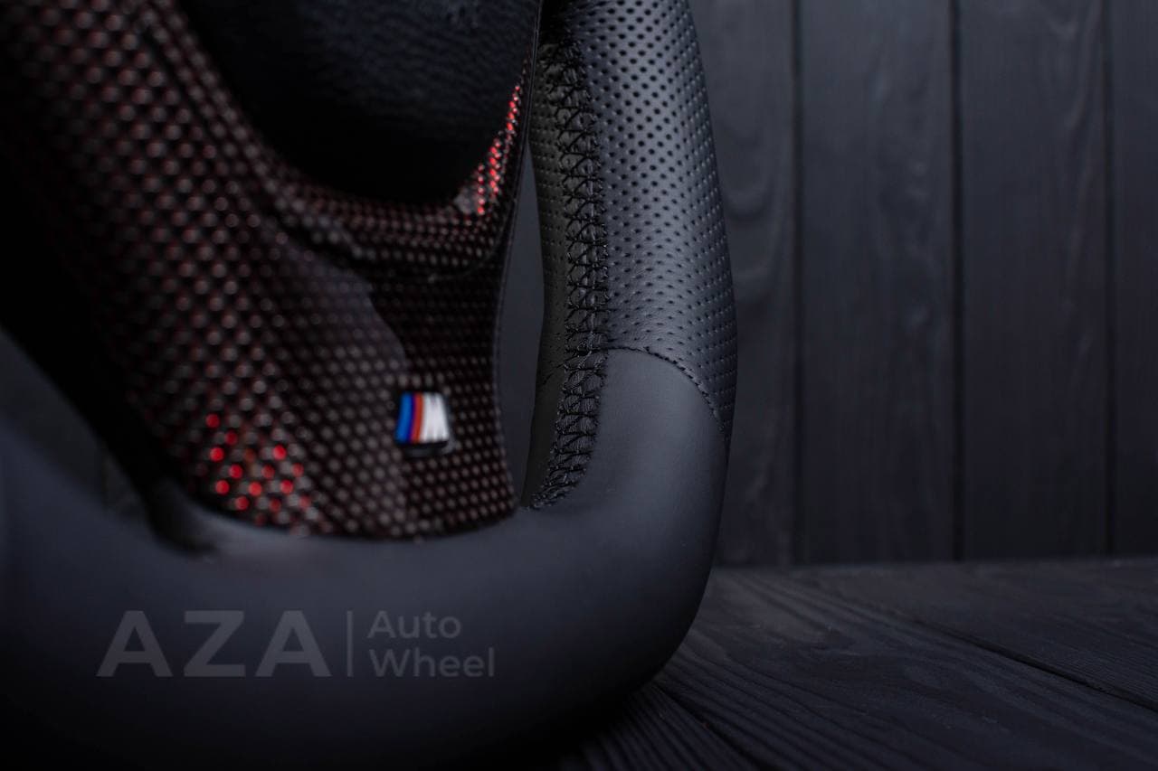 Steering wheel BMW X5/X6 Maroon carbon fiber/Napa/Perforated leather - Image 9