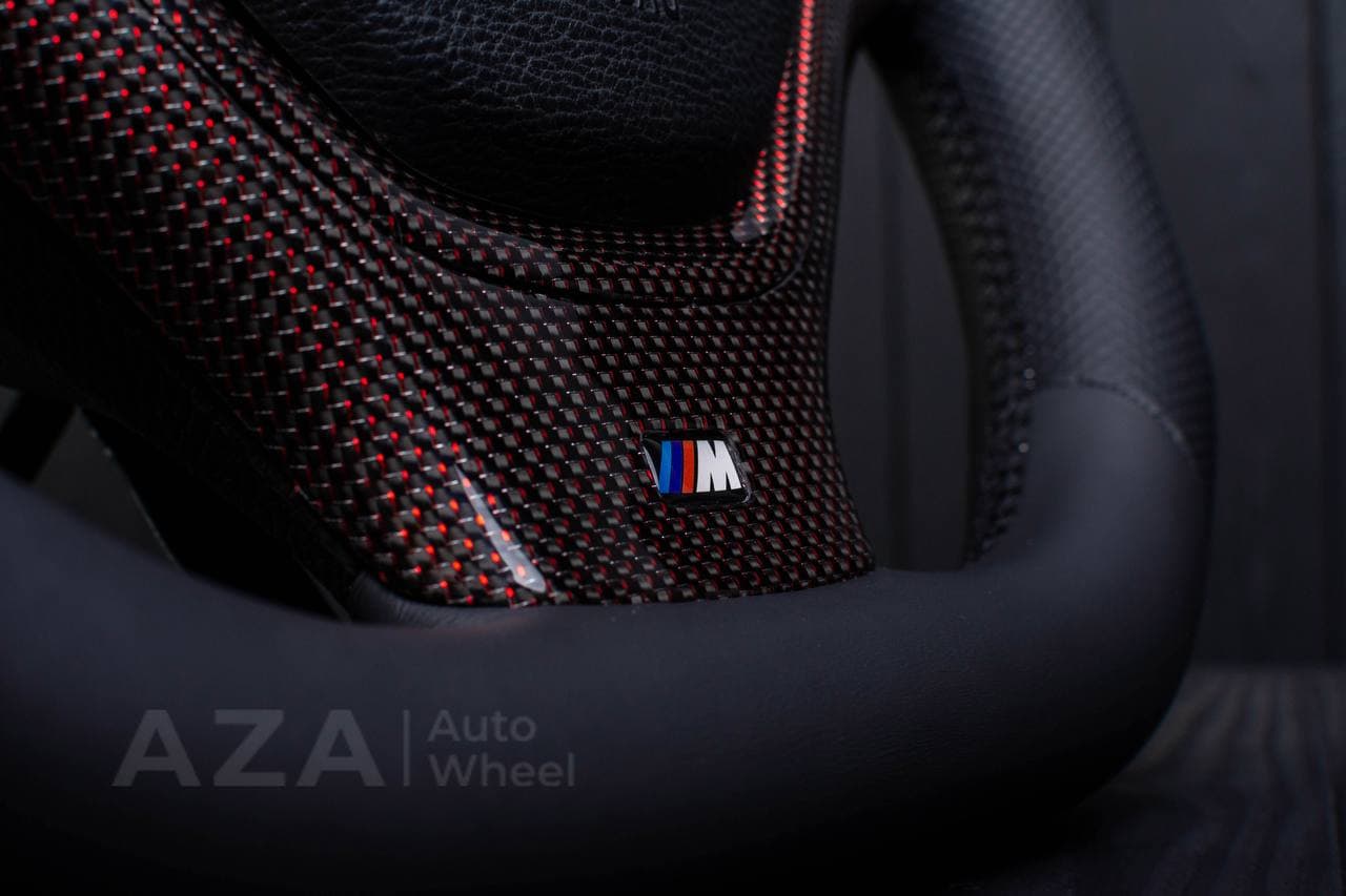 Steering wheel BMW X5/X6 Maroon carbon fiber/Napa/Perforated leather - Image 8