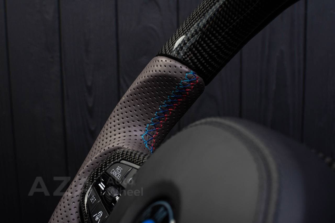 Custom Steering wheel 2017+ BMW F90 M5 G80 M3 M4 M8 X5M X6M X3M X4M Heated Carbon fiber/Perforated leather/M stripe - Image 9
