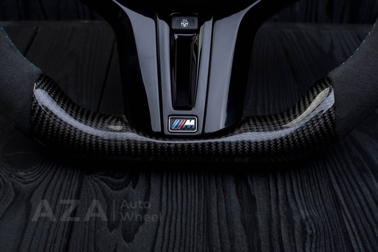 Custom Steering wheel 2017+ BMW F90 M5 G80 M3 M4 M8 X5M X6M X3M X4M Heated Carbon fiber/Alcantara/Red stripe - Image 13