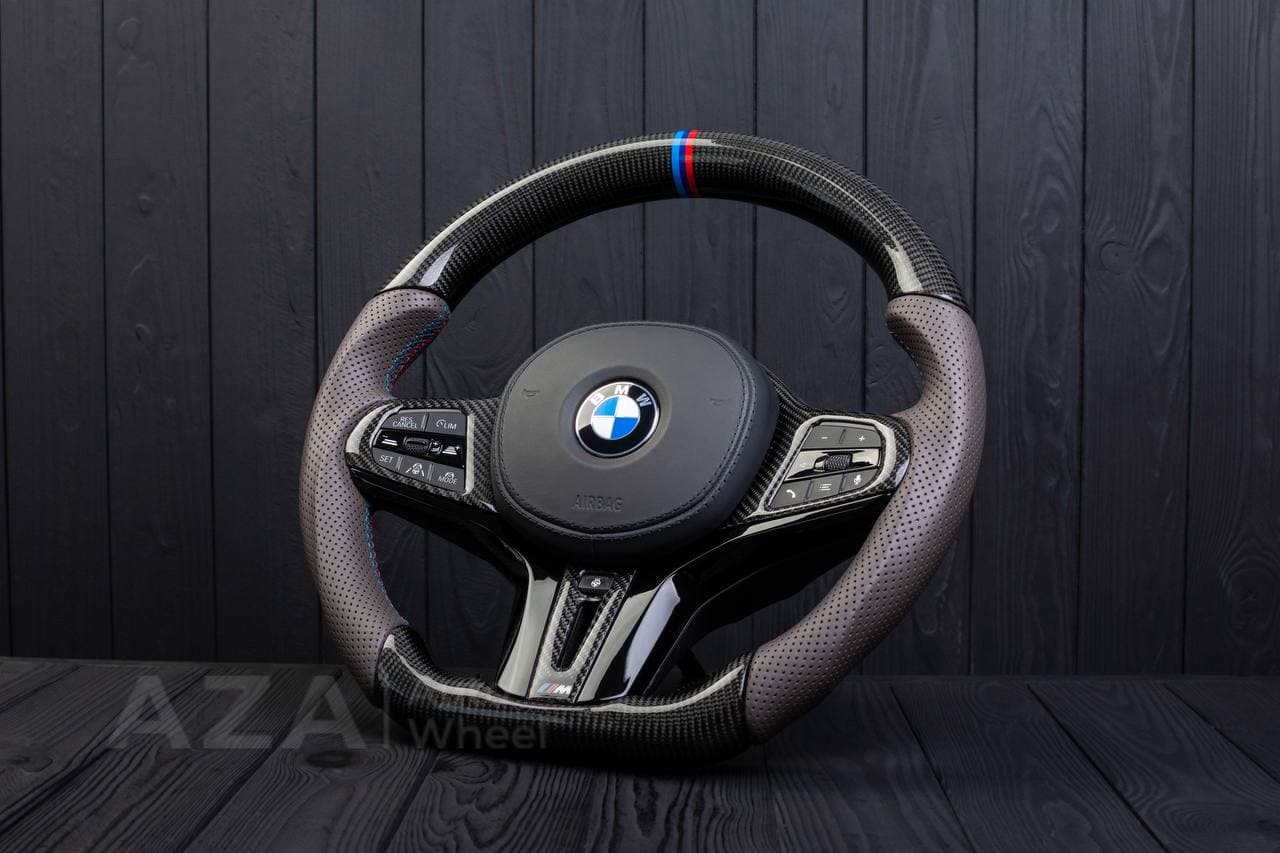 Steering wheel BMW G20 3 SERIES /G30 5 SERIES /G05 X5 / G07 X7 / G15 8 SERIES/ G11 G12 7 SERIES Heated carbon fiber/Perforated leather/M stripe - Image 5