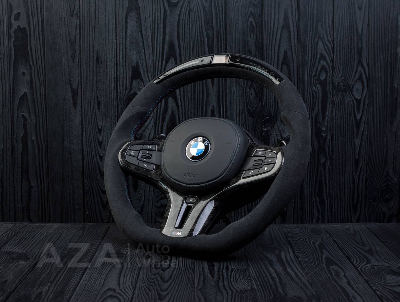 Steering wheel BMW G20 3 SERIES /G30 5 SERIES /G05 X5 / G07 X7 / G15 8 SERIES/ G11 G12 7 SERIES Heated Forget carbon trims/Alcantara/Led screen - Image 5
