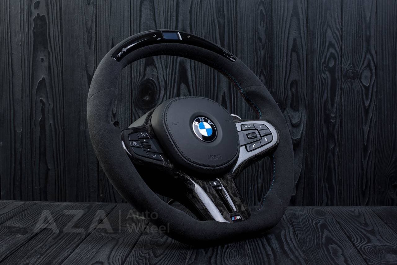 Steering wheel BMW G20 3 SERIES /G30 5 SERIES /G05 X5 / G07 X7 / G15 8 SERIES/ G11 G12 7 SERIES Heated Forget carbon trims/Alcantara/Led screen - Image 4