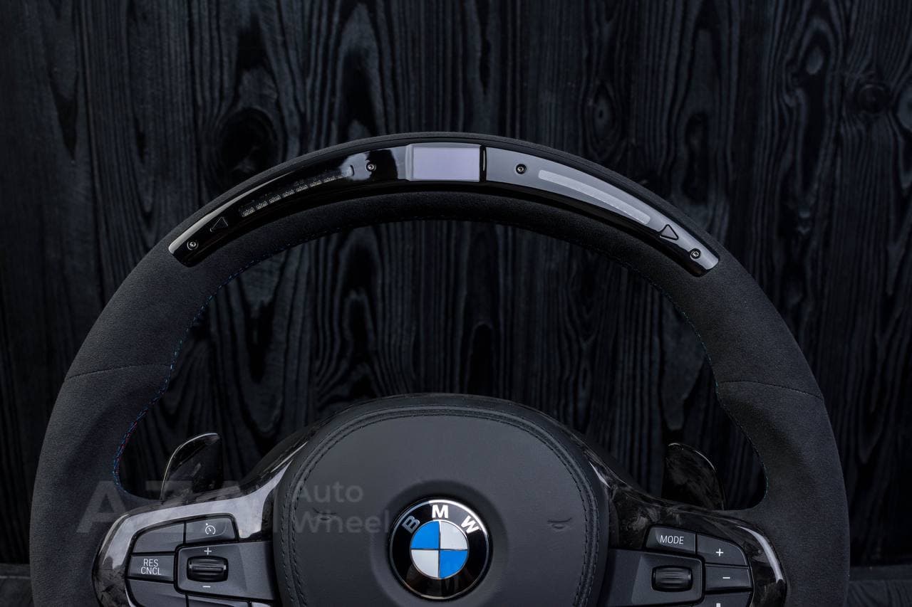 Steering wheel BMW G20 3 SERIES /G30 5 SERIES /G05 X5 / G07 X7 / G15 8 SERIES/ G11 G12 7 SERIES Heated Forget carbon trims/Alcantara/Led screen - Image 16