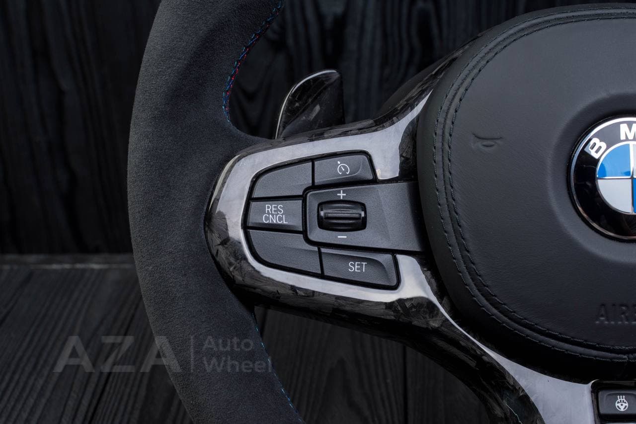 Steering wheel BMW G20 3 SERIES /G30 5 SERIES /G05 X5 / G07 X7 / G15 8 SERIES/ G11 G12 7 SERIES Heated Forget carbon trims/Alcantara/Led screen - Image 12