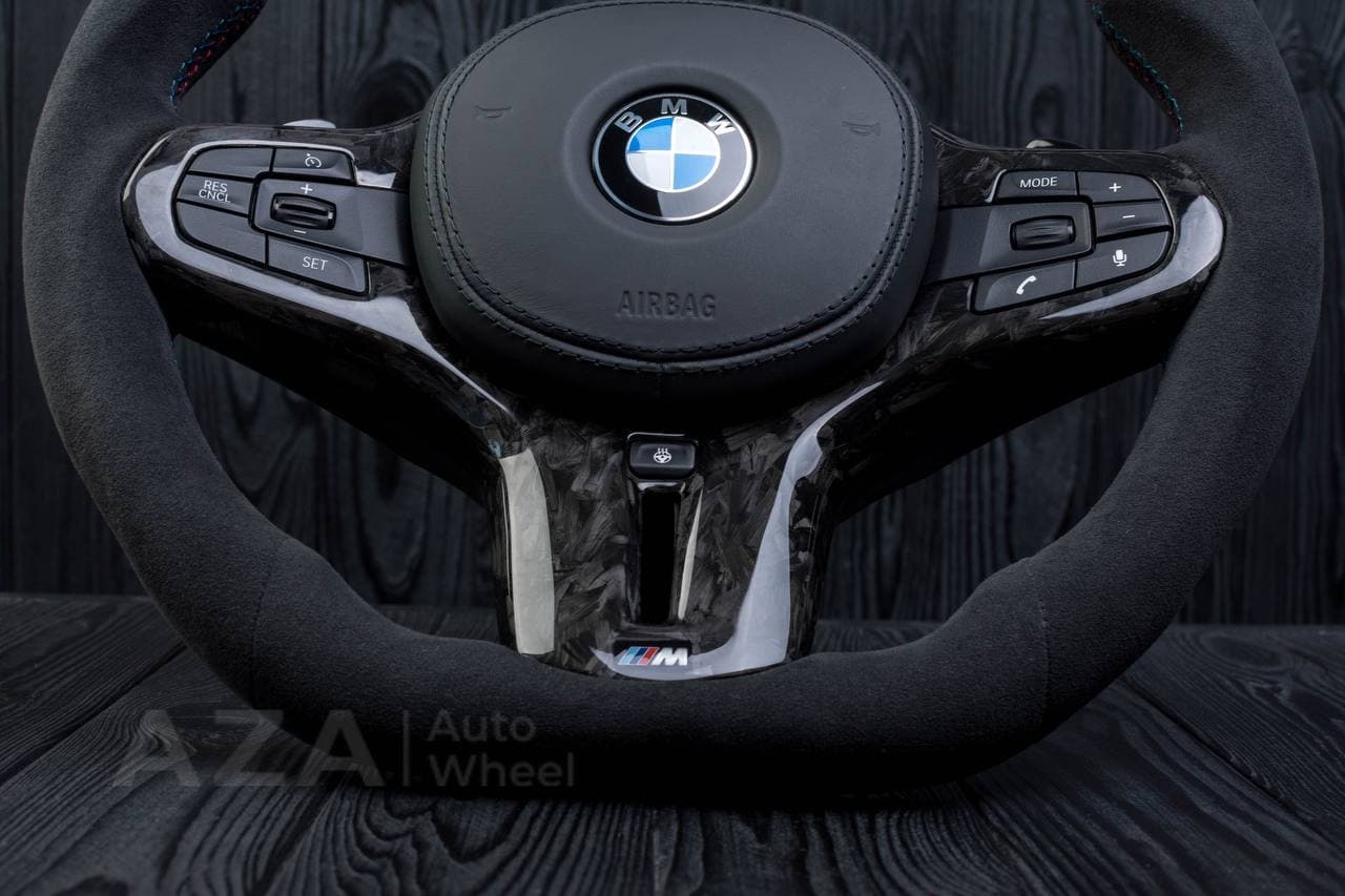 Steering wheel BMW G20 3 SERIES /G30 5 SERIES /G05 X5 / G07 X7 / G15 8 SERIES/ G11 G12 7 SERIES Heated Forget carbon trims/Alcantara/Led screen - Image 11